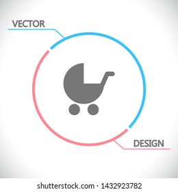 Vector icon stroller 10 EPS . Lorem Ipsum Illustration design