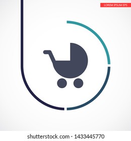 Vector icon stroller 10 EPS . Lorem Ipsum Illustration design