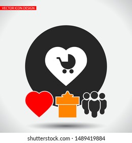 Vector icon stroller 10 EPS . Lorem Ipsum Illustration design
