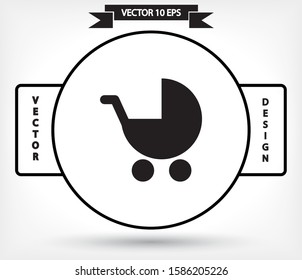 Vector icon stroller 10 EPS . Lorem Ipsum Illustration design