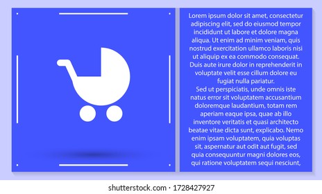 Vector icon stroller 10 EPS . Lorem Ipsum Illustration design