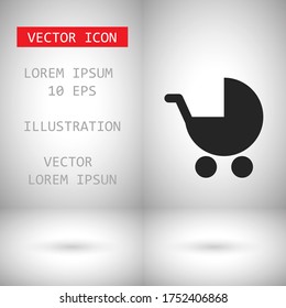 Vector icon stroller 10 EPS . Lorem Ipsum Illustration design