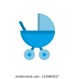 Vector icon stroller in line style on white