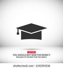 Vector icon student hat 10 EPS