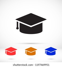 Vector icon student hat 10 EPS