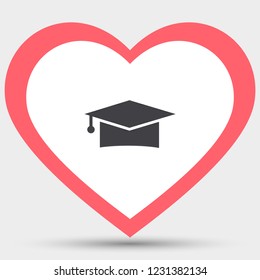 Vector icon student hat 10 EPS