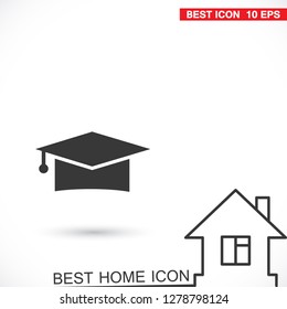 Vector icon student hat 10 EPS