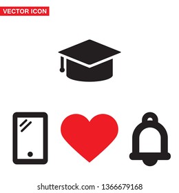 Vector icon student hat 10 EPS