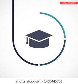 Vector icon student hat 10 EPS . Lorem Ipsum Illustration design