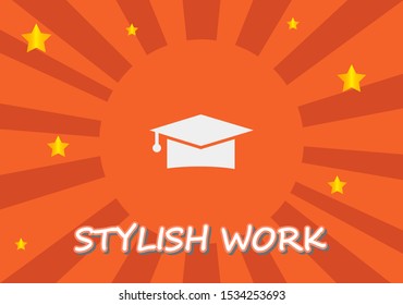 Vector icon student hat 10 EPS . Lorem Ipsum Illustration design