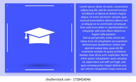 Vector icon student hat 10 EPS . Lorem Ipsum Illustration design