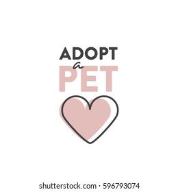 Vector Icon Style Illustration Of Adopt A Pet Banner, New Owner, Domestic Animal Farm, Hotel, Isolated Minimalistic Object