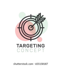 Vector Icon Style Illustration of Aspiration, Target, Business and Self Development Goal, Aim and Achievement, Isolated Minimalistic Object