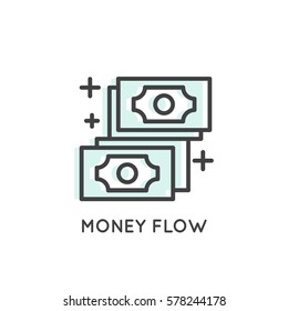 Vector Icon Style Illustration Card Logo of Money Flow, Income, Merchant Platform, Growth, isolated simple object