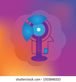 Vector Icon Style Illustration Concept of Machine Learning, Artificial Intelligence, Virtual Reality, Eye Tap Technology of Future
