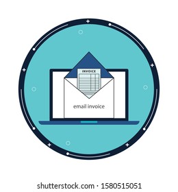 
Vector Icon Style Illustration Concept of Electronic E-Invoice Mail Paper Inbox