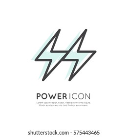 Vector Icon Style Illustration Concept of Power Lightning, Bank, Battery, Source of Energy, Web and Mobile App Icon