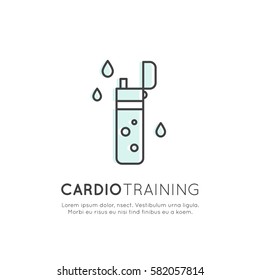 Vector Icon Style Illustration Concept of Sports Bottle, Water, Protein Shake or Fitness Cocktail, Isolated Symbol for Web, Mobile or T-Shirt Design