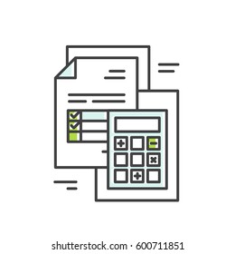 Vector Icon Style Illustration Concept of Electronic E-Invoice Mail Paper Inbox, Mobile Netbank Payment, Confirmation, Receipt, Transaction