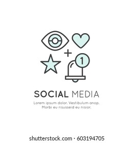 Vector Icon Style Illustration Concept of Like Appreciation Symbol, Thumb Up, Like, Share, Follow, Notification, Watch, Mobile and Desktop Application Development