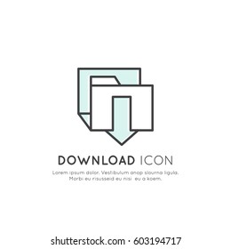Vector Icon Style Illustration Concept of Cloud Control Management, API, Network Connection, Upload and Download Sync Process, Mobile and Desktop Application Development