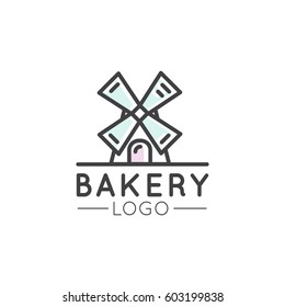 Vector Icon Style Illustration Concept Logo of Bakery, Mill, Bread Product, Store or Market, Isolated Symbols for Web and Mobile Banner