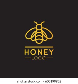 Vector Icon Style Illustration Concept Logo of Bee Farm, Honey Product, Store or Market, Isolated Symbols for Web and Mobile