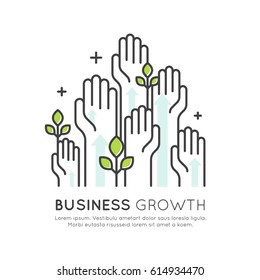 Vector Icon Style Illustration Concept of Start Up Business Growth, Development and Increasing, Isolated Modern Symbol