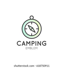 Vector Icon Style Illustration Concept of Camping Outdoor Activity Company App for Web and Mobile, Isolated Object