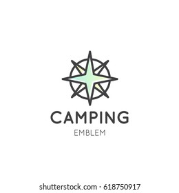 Vector Icon Style Illustration Concept of Camping Outdoor Activity Company App for Web and Mobile, Isolated Object