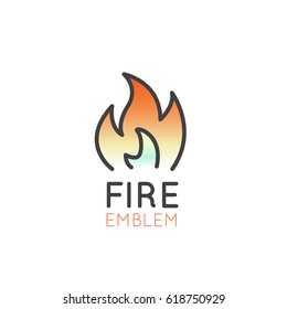 Vector Icon Style Illustration Concept of Camping Outdoor Fire App for Mobile and Web, Isolated Object