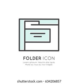 Vector Icon Style Illustration Concept of File Folder Archive, Compressed Document Storage Tool, Upload and Download Sync Process, Mobile and Desktop Application