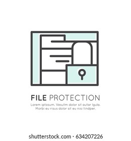 Vector Icon Style Illustration Concept of Cloud Control Management, Network Connection, Upload and Download Protection, Secure Access
