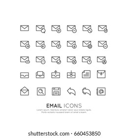 Vector Icon Style Illustration Concept of Email Box Envelope Letter, Message Delivery Communication Tool, Isolated Symbols for Web and Mobile