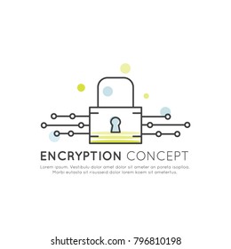 Vector Icon Style Illustration Concept of Secure Payment, Encryption, Safety, Anonymous Data Flow, Mobile and Desktop Application Development