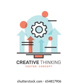 Vector Icon Style Illustration of Development, Idea Generation, Creative Thinking, Smart Solution, Think Outside The Box, Isolated Background for Web and Mobile