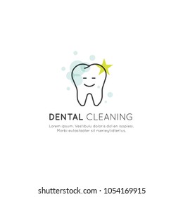 Vector Icon Style Illustration Logo Badge or Dental Air Flow Teeth Cleaning Proces, Calculus Removing, Aesthetics, Orthodontist, Isolated Web Element for Clinic