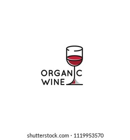 Vector Icon Style Illustration Logo of Winery or Wine Bar or Restaurant, Organic Product Label or Badge. Minimalistic Outline Concept