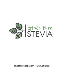 Vector Icon Style Illustration Logo of Stevia Leaf Natural Organic and Healthy Sweetener