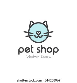 Vector Icon Style Illustration Logo for Veterinary Clinic or Shop