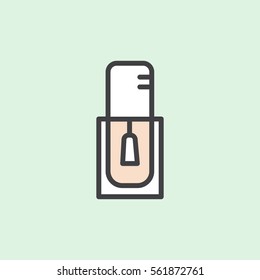 Vector Icon Style Illustration Logo for Manicure or Pedicure Shop, Nail Gel Polish Bottle