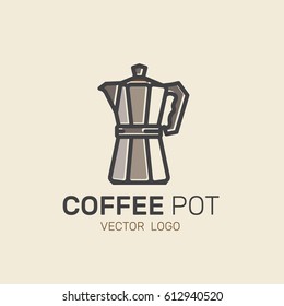 Vector Icon Style Illustration Logo Set of Coffee Shop, Custom Hot Drink Production, Factory, Store, Morning Breakfast Beverage, Isolated Minimalistic Object