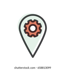 Vector Icon Style Illustration Logo Set of Geo Location Tag, Proximity Marketing, Global Network Connection, Location Identification, Isolated Minimalistic Object