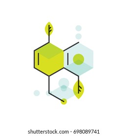 Vector Icon Style Illustration Logo Of  Data, Nano Bio Technologies, Chemistry, Synthetic Biology And Science, Isolated Element For Web And Mobile