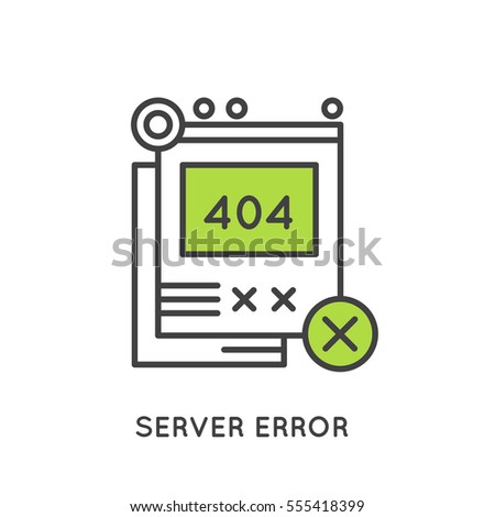 Vector Icon Style Illustration Logo for Error 404 Page Not Found, Load Failure Browser Alert Notification