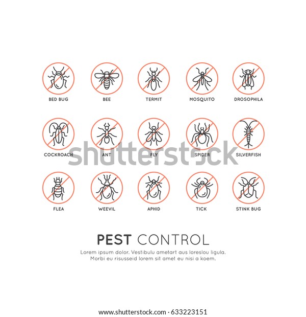 Vector Icon Style Illustration Logo Pest Stock Vector Royalty