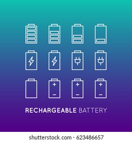 Vector Icon Style Illustration of Power Bank Battery Recharging, Energy Saving Mode, Electric Economy, Isolated Object