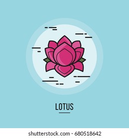 Vector Icon Style Illustration of Spa Lotus. Thin Line Icon.