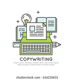 Vector Icon Style Illustration of Think Outside the Box Concept , Imagination, Smart Solution, Creativity and Brainstorm, Copywriting Content Creation, Isolated Modern Background for Web and Mobile