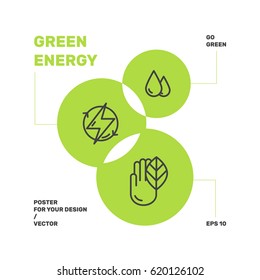 Vector Icon Style Logo Set Design of environment, renewable energy, sustainable technology, recycling, ecology solutions. Icons for web, mobile app, electric car,bio technology, package, solar power